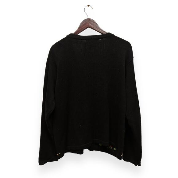 Vintage Victoria Jones Pointsettia Cardigan Sweater Size Large - Picture 2 of 5
